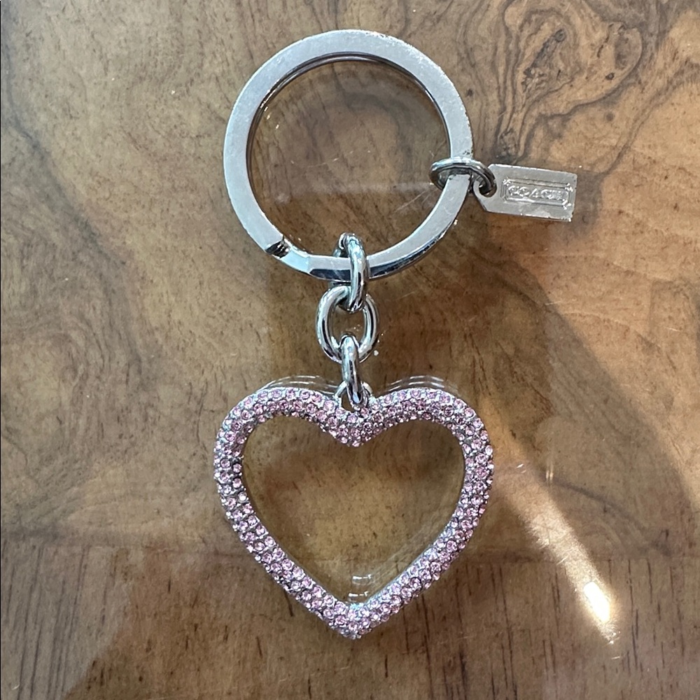 Coach Glittering Pink Heart Keyring